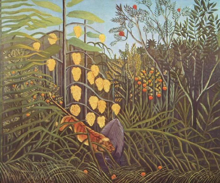 Henri Rousseau Struggle between Tiger and Bull Spain oil painting art